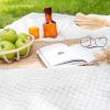 imageMONDAY MOOSE Scalloped Farmhouse Rustic Picnic Style Decoration Rectangle Natural Stonewashed Cotton Tablecloth for Kitchen Dining Room Restaurant 55x70 inch Scalloped SageCharcoal Grid