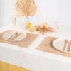 imageMONDAY MOOSE Scalloped Farmhouse Rustic Picnic Style Decoration Rectangle Natural Stonewashed Cotton Tablecloth for Kitchen Dining Room Restaurant 55x70 inch Scalloped SageWhiteYellow