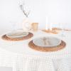 imageMONDAY MOOSE Scalloped Farmhouse Rustic Picnic Style Decoration Rectangle Natural Stonewashed Cotton Tablecloth for Kitchen Dining Room Restaurant 55x70 inch Scalloped SageCharcoal Grid
