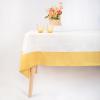 imageMONDAY MOOSE Scalloped Farmhouse Rustic Picnic Style Decoration Rectangle Natural Stonewashed Cotton Tablecloth for Kitchen Dining Room Restaurant 55x70 inch Scalloped SageWhiteYellow