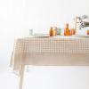 imageMONDAY MOOSE Scalloped Farmhouse Rustic Picnic Style Decoration Rectangle Natural Stonewashed Cotton Tablecloth for Kitchen Dining Room Restaurant 55x70 inch Scalloped SageBeige