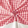 imageMONDAY MOOSE Scalloped Farmhouse Rustic Picnic Style Decoration Rectangle Natural Stonewashed Cotton Tablecloth for Kitchen Dining Room Restaurant 55x70 inch Scalloped SageRedWhite