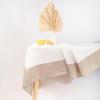 imageMONDAY MOOSE Scalloped Farmhouse Rustic Picnic Style Decoration Rectangle Natural Stonewashed Cotton Tablecloth for Kitchen Dining Room Restaurant 55x70 inch Scalloped SageWhiteBeige
