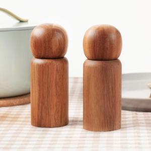 imageMONDAY MOOSE Manual Refillable Acacia Wood Salt and Pepper Grinder Spice Mill Set Small 2pcs  Grinders2pcs  Grinders