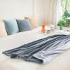 imageMONDAY MOOSE Cozy Fleece Throw Blanket with Pom Pom Fringe Super Soft Lightweight Blanket DoubleSided Designs for Couch Bed Sofa Home Decor 50x60 inch Slate GrayPastel BlueSlate GrayPastel Blue