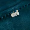 imageMONDAY MOOSE Cozy Fleece Throw Blanket with Pom Pom Fringe Super Soft Lightweight Blanket DoubleSided Designs for Couch Bed Sofa Home Decor 50x60 inch Slate GrayPastel BlueBlueLight Aqua