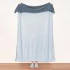 imageMONDAY MOOSE Cozy Fleece Throw Blanket with Pom Pom Fringe Super Soft Lightweight Blanket DoubleSided Designs for Couch Bed Sofa Home Decor 50x60 inch Slate GrayPastel BlueSlate GrayPastel Blue