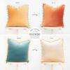 imageMONDAY MOOSE Decorative Throw Pillow Covers Cushion Cases Set of 2 Soft Velvet Pom Poms DoubleSided Designs Mix and Match for Home Decor Pillow Inserts Not Included 18x18 inch GreenBlueOrangeTeal