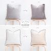 imageMONDAY MOOSE Decorative Throw Pillow Covers Cushion Cases Set of 2 Soft Velvet Pom Poms DoubleSided Designs Mix and Match for Home Decor Pillow Inserts Not Included 18x18 inch GreenBlueStone GrayBeige Cream
