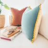 imageMONDAY MOOSE Decorative Throw Pillow Covers Cushion Cases Set of 2 Soft Velvet Pom Poms DoubleSided Designs Mix and Match for Home Decor Pillow Inserts Not Included 18x18 inch GreenBlueOrangeTeal
