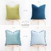 imageMONDAY MOOSE Decorative Throw Pillow Covers Cushion Cases Set of 2 Soft Velvet Pom Poms DoubleSided Designs Mix and Match for Home Decor Pillow Inserts Not Included 18x18 inch GreenBlueGreenBlue