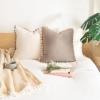 imageMONDAY MOOSE Decorative Throw Pillow Covers Cushion Cases Set of 2 Soft Velvet Pom Poms DoubleSided Designs Mix and Match for Home Decor Pillow Inserts Not Included 18x18 inch GreenBlueStone GrayBeige Cream