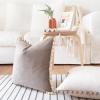 imageMONDAY MOOSE Decorative Throw Pillow Covers Cushion Cases Set of 2 Soft Velvet Pom Poms DoubleSided Designs Mix and Match for Home Decor Pillow Inserts Not Included 18x18 inch GreenBlueStone GrayBeige Cream