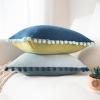 imageMONDAY MOOSE Decorative Throw Pillow Covers Cushion Cases Set of 2 Soft Velvet Pom Poms DoubleSided Designs Mix and Match for Home Decor Pillow Inserts Not Included 18x18 inch GreenBlueGreenBlue