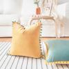 imageMONDAY MOOSE Decorative Throw Pillow Covers Cushion Cases Set of 2 Soft Velvet Pom Poms DoubleSided Designs Mix and Match for Home Decor Pillow Inserts Not Included 18x18 inch GreenBlueOrangeTeal
