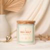 imageMONDAY MOOSE Scented Candle 126oz AllNatural Soy Wax Cotton Wick Candle Glass Jar and Cork Lid with Essential Oils CoconutSea Salt