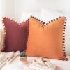 imageMONDAY MOOSE Decorative Throw Pillow Covers Cushion Cases Set of 2 Soft Velvet Pom Poms DoubleSided Designs Mix and Match for Home Decor Pillow Inserts Not Included 18x18 inch GreenBlueYellowGreen