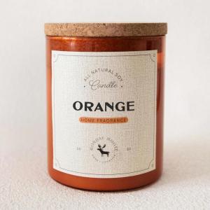 imageMONDAY MOOSE Scented Candle 126oz AllNatural Soy Wax Cotton Wick Candle Glass Jar and Cork Lid with Essential Oils BergamotOrange