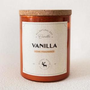 imageMONDAY MOOSE Scented Candle 126oz AllNatural Soy Wax Cotton Wick Candle Glass Jar and Cork Lid with Essential Oils BergamotVanilla