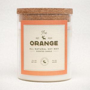 imageMONDAY MOOSE Scented Candle 126oz AllNatural Soy Wax Cotton Wick Candle Glass Jar and Cork Lid with Essential Oils LemonOrange