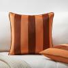 imageMONDAY MOOSE Christmas Decorative Throw Pillow Covers Cushion Cases Set of 2 Soft Velvet Striped Piping Edge Designs Pillow Inserts Not Included RedWhite 18x18 inchRustCoral