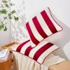 imageMONDAY MOOSE Christmas Decorative Throw Pillow Covers Cushion Cases Set of 2 Soft Velvet Striped Piping Edge Designs Pillow Inserts Not Included RedWhite 18x18 inchRedWhite