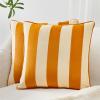 imageMONDAY MOOSE Christmas Decorative Throw Pillow Covers Cushion Cases Set of 2 Soft Velvet Striped Piping Edge Designs Pillow Inserts Not Included RedWhite 18x18 inchHoneyCream