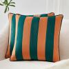 imageMONDAY MOOSE Christmas Decorative Throw Pillow Covers Cushion Cases Set of 2 Soft Velvet Striped Piping Edge Designs Pillow Inserts Not Included RedWhite 18x18 inchCoralDark Teal