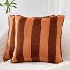 imageMONDAY MOOSE Christmas Decorative Throw Pillow Covers Cushion Cases Set of 2 Soft Velvet Striped Piping Edge Designs Pillow Inserts Not Included RedWhite 18x18 inchRustCoral