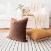imageMONDAY MOOSE Decorative Throw Pillow Covers Cushion Cases Set of 2 Soft Velvet Modern DoubleSided Designs Mix and Match for Home Decor Pillow Inserts Not Included 14x14 inch OrangeTealBrownBeige