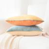 imageMONDAY MOOSE Decorative Throw Pillow Covers Cushion Cases Set of 2 Soft Velvet Modern DoubleSided Designs Mix and Match for Home Decor Pillow Inserts Not Included 14x14 inch OrangeTealOrangeTeal