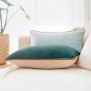 imageMONDAY MOOSE Decorative Throw Pillow Covers Cushion Cases Set of 2 Soft Velvet Modern DoubleSided Designs Mix and Match for Home Decor Pillow Inserts Not Included 14x14 inch OrangeTealOrangeGreen