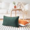 imageMONDAY MOOSE Decorative Throw Pillow Covers Cushion Cases Set of 2 Soft Velvet Modern DoubleSided Designs Mix and Match for Home Decor Pillow Inserts Not Included 14x14 inch OrangeTealOrangeGreen