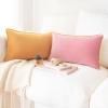 imageMONDAY MOOSE Decorative Throw Pillow Covers Cushion Cases Set of 2 Soft Velvet Modern DoubleSided Designs Mix and Match for Home Decor Pillow Inserts Not Included 14x14 inch OrangeTealYellowPink