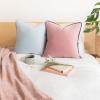 imageMONDAY MOOSE Decorative Throw Pillow Covers Cushion Cases Set of 2 Soft Velvet Modern DoubleSided Designs Mix and Match for Home Decor Pillow Inserts Not Included 14x14 inch OrangeTealPinkBlue