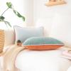 imageMONDAY MOOSE Decorative Throw Pillow Covers Cushion Cases Set of 2 Soft Velvet Modern DoubleSided Designs Mix and Match for Home Decor Pillow Inserts Not Included 14x14 inch OrangeTealPurpleTeal