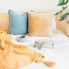 imageMONDAY MOOSE Decorative Throw Pillow Covers Cushion Cases Set of 2 Soft Velvet Modern DoubleSided Designs Mix and Match for Home Decor Pillow Inserts Not Included 14x14 inch OrangeTealBlueBeige