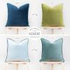 imageMONDAY MOOSE Decorative Throw Pillow Covers Cushion Cases Set of 2 Soft Velvet Modern DoubleSided Designs Mix and Match for Home Decor Pillow Inserts Not Included 14x14 inch OrangeTealGreenBlue