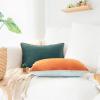 imageMONDAY MOOSE Decorative Throw Pillow Covers Cushion Cases Set of 2 Soft Velvet Modern DoubleSided Designs Mix and Match for Home Decor Pillow Inserts Not Included 14x14 inch OrangeTealOrangeGreen
