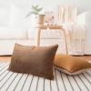 imageMONDAY MOOSE Decorative Throw Pillow Covers Cushion Cases Set of 2 Soft Velvet Modern DoubleSided Designs Mix and Match for Home Decor Pillow Inserts Not Included 14x14 inch OrangeTealBrownBeige