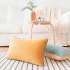 imageMONDAY MOOSE Decorative Throw Pillow Covers Cushion Cases Set of 2 Soft Velvet Modern DoubleSided Designs Mix and Match for Home Decor Pillow Inserts Not Included 14x14 inch OrangeTealOrangeTeal