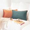 imageMONDAY MOOSE Decorative Throw Pillow Covers Cushion Cases Set of 2 Soft Velvet Modern DoubleSided Designs Mix and Match for Home Decor Pillow Inserts Not Included 14x14 inch OrangeTealOrangeGreen