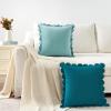 imageMONDAY MOOSE Decorative Throw Pillow Covers Cushion Cases Set of 2 Soft Velvet Scalloped Round Edge Designs Mix and Match for Home Decor Pillow Inserts Not Included BlueLight Blue 18x18 inchBlueLight Blue