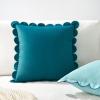 imageMONDAY MOOSE Decorative Throw Pillow Covers Cushion Cases Set of 2 Soft Velvet Scalloped Round Edge Designs Mix and Match for Home Decor Pillow Inserts Not Included BlueLight Blue 18x18 inchBlueLight Blue