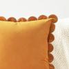 imageMONDAY MOOSE Decorative Throw Pillow Covers Cushion Cases Set of 2 Soft Velvet Scalloped Round Edge Designs Mix and Match for Home Decor Pillow Inserts Not Included BlueLight Blue 18x18 inchHoneyCream