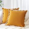 imageMONDAY MOOSE Decorative Throw Pillow Covers Cushion Cases Set of 2 Soft Velvet Scalloped Wavy Edge Designs Mix and Match for Home Decor Pillow Inserts Not Included BeigeBrown 18x18 inchCreamHoney