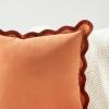 imageMONDAY MOOSE Decorative Throw Pillow Covers Cushion Cases Set of 2 Soft Velvet Scalloped Wavy Edge Designs Mix and Match for Home Decor Pillow Inserts Not Included BeigeBrown 18x18 inchRustCoral