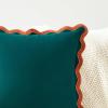 imageMONDAY MOOSE Decorative Throw Pillow Covers Cushion Cases Set of 2 Soft Velvet Scalloped Wavy Edge Designs Mix and Match for Home Decor Pillow Inserts Not Included BeigeBrown 18x18 inchCoralDark Teal