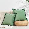 imageMONDAY MOOSE Decorative Throw Pillow Covers Cushion Cases Set of 2 Soft Velvet Scalloped Wavy Edge Designs Mix and Match for Home Decor Pillow Inserts Not Included BeigeBrown 18x18 inchGreenLight Green