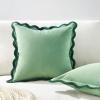 imageMONDAY MOOSE Decorative Throw Pillow Covers Cushion Cases Set of 2 Soft Velvet Scalloped Wavy Edge Designs Mix and Match for Home Decor Pillow Inserts Not Included BeigeBrown 18x18 inchGreenLight Green